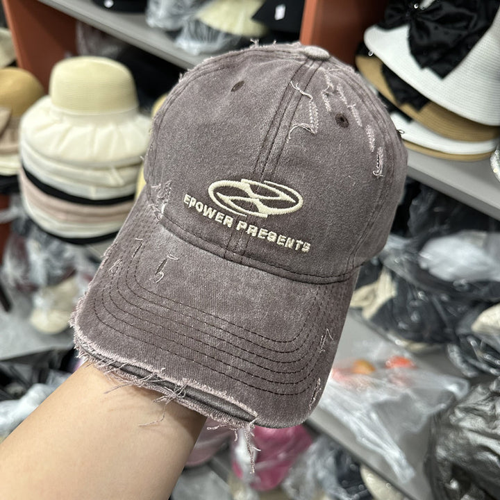 Distressed Vintage-Inspired Baseball Cap