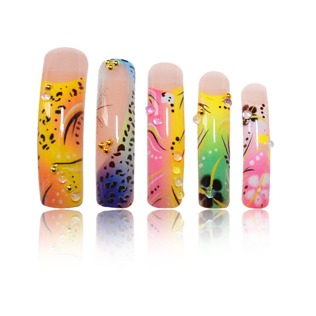 Artistic Long Press-On Nails Bowlift