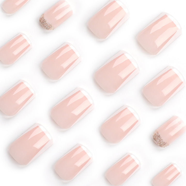 Artistic nail extensions with French design Bowlift
