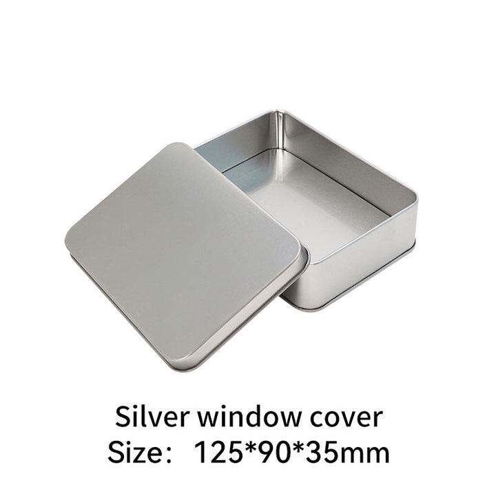 Rectangular metal storage tin with clear display window lid Bowlift