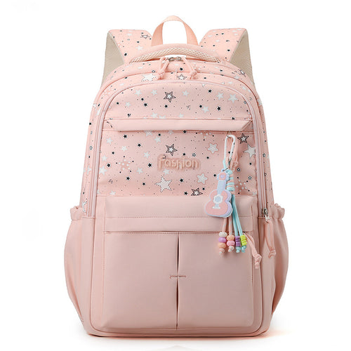 Star-Print Multi-Compartment Backpack