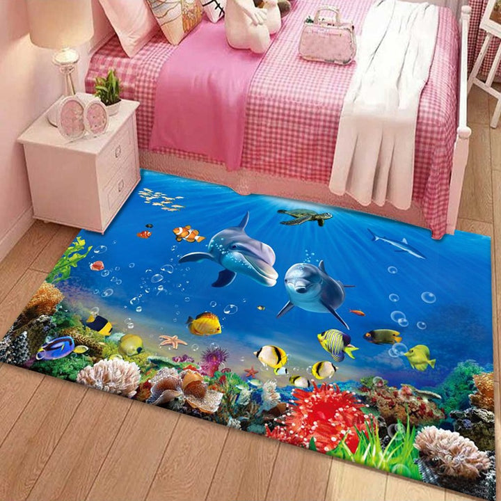 Coral Reef Ocean Scene Rug