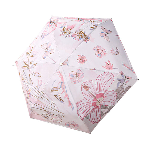 Ladies Folding Umbrella with Stylish Flower Pattern Bowlift