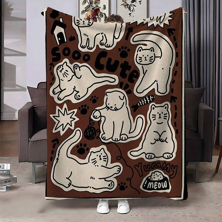 Cozy Cat-Themed Throw Blanket