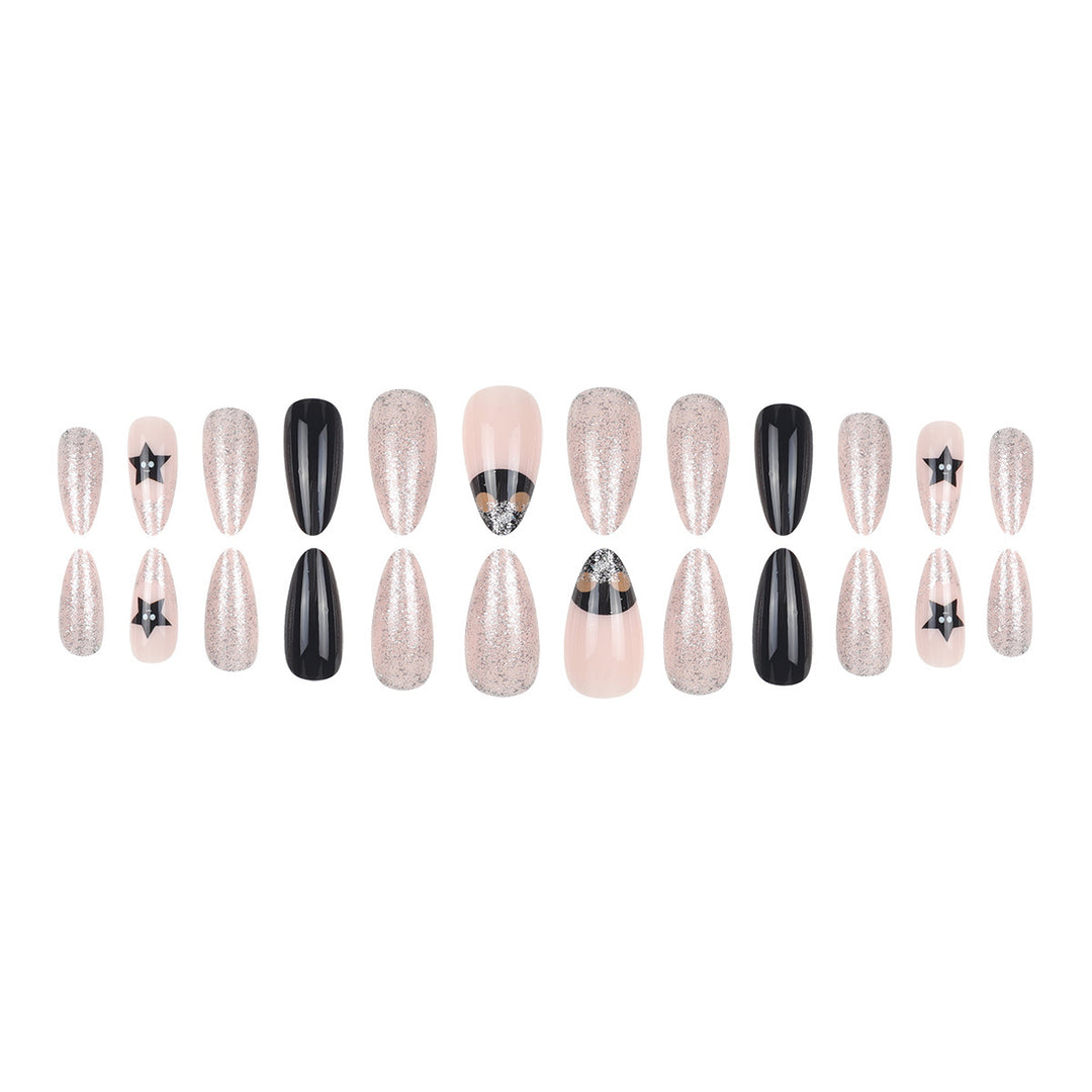 Glamorous Glittery Stiletto Press-On Nails Bowlift