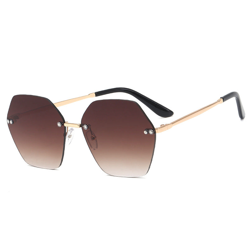 Women's hexagonal sunglasses with elegant metal frame Bowlift