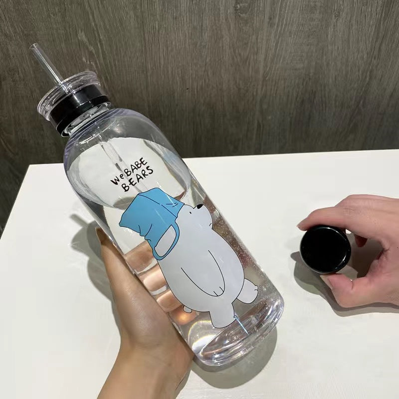 Women's creative drinking bottle with playful panda design Bowlift