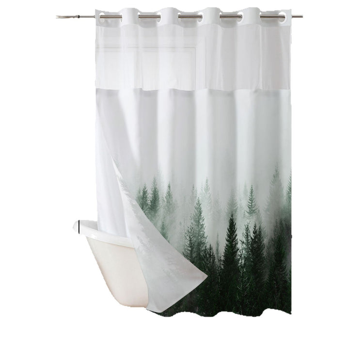 Forest Landscape Shower Curtain Bowlift
