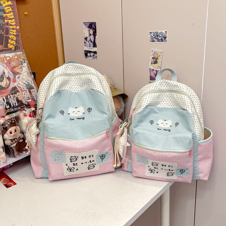 Cute Illustrated Cat-Themed Backpack