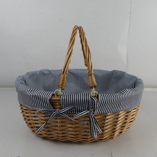 Women braided basket with striped inner lining Bowlift