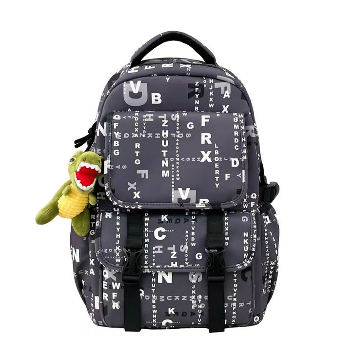 Graphic Print Large Capacity Backpack Bowlift