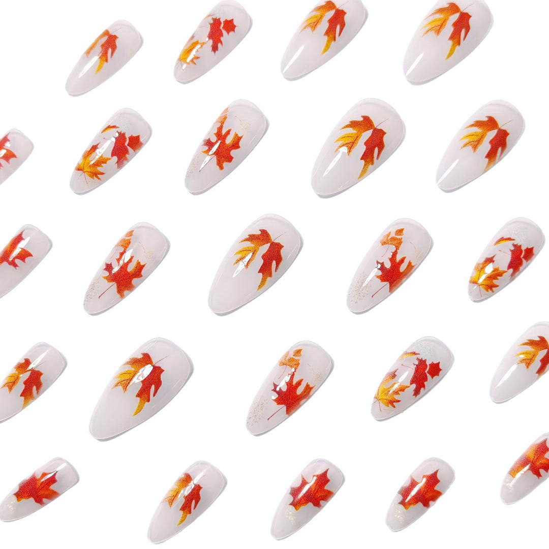 Artificial nails with autumn leaf design Bowlift
