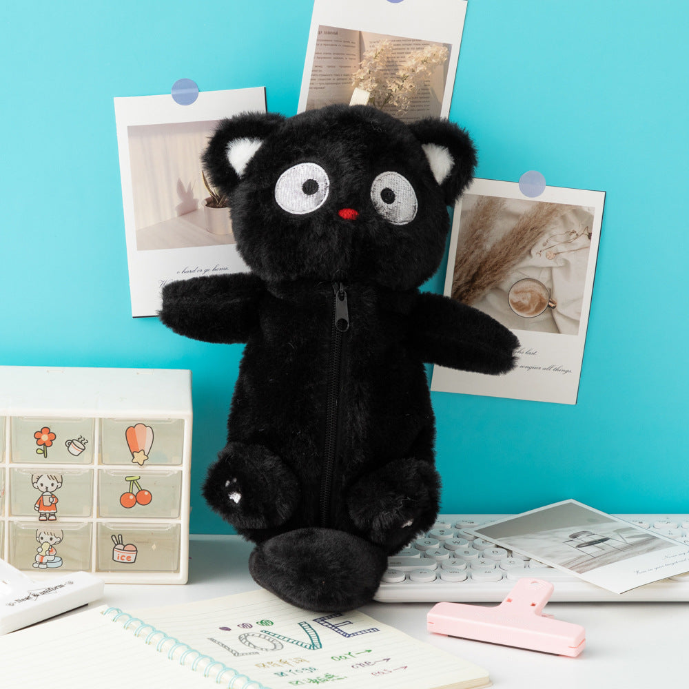 Cute Plush Cat-Themed Pencil Case Bowlift