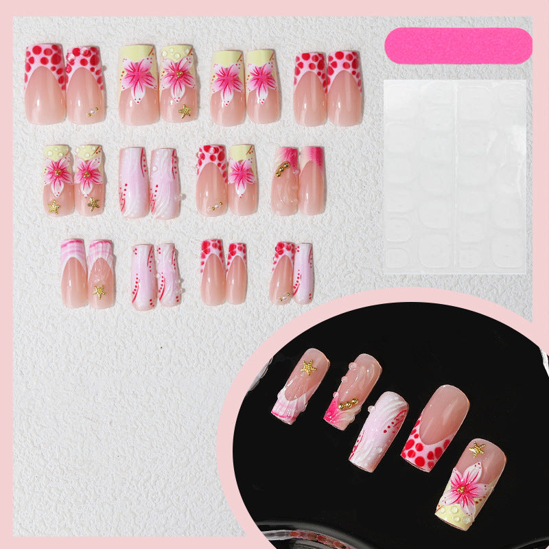 Floral Design Press-On Nail Tips Bowlift