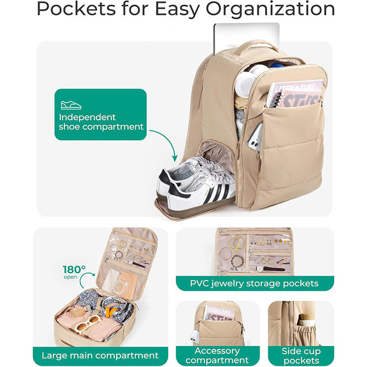 Practical sports backpack with shoe compartment Bowlift