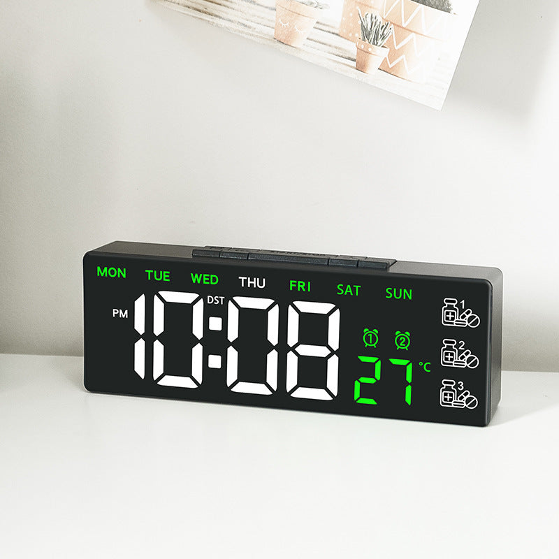 Digital LED desk clock with temperature and day of the week display Bowlift