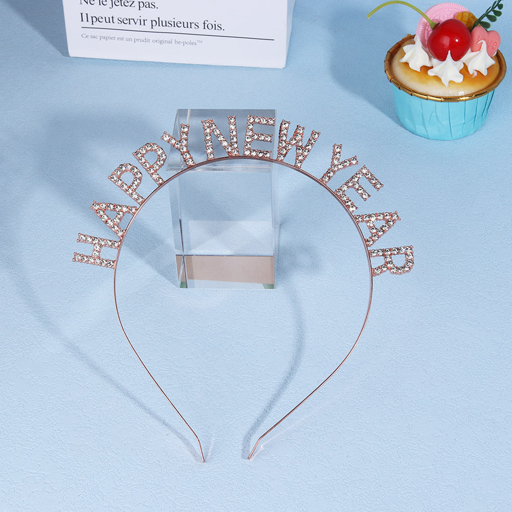 Ladies Glitter Hair Band with "Happy New Year" inscription Bowlift