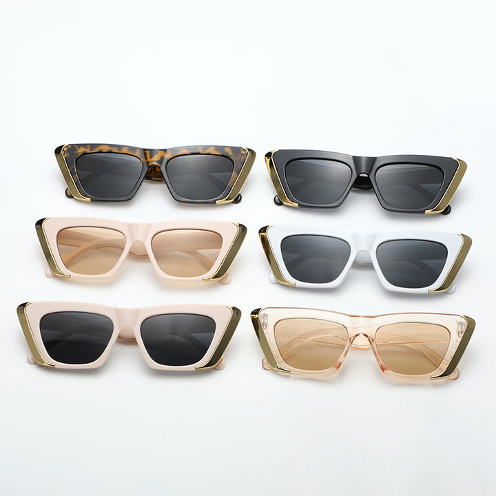 Women's fashionable sunglasses with square frame and luxurious inner lining Bowlift