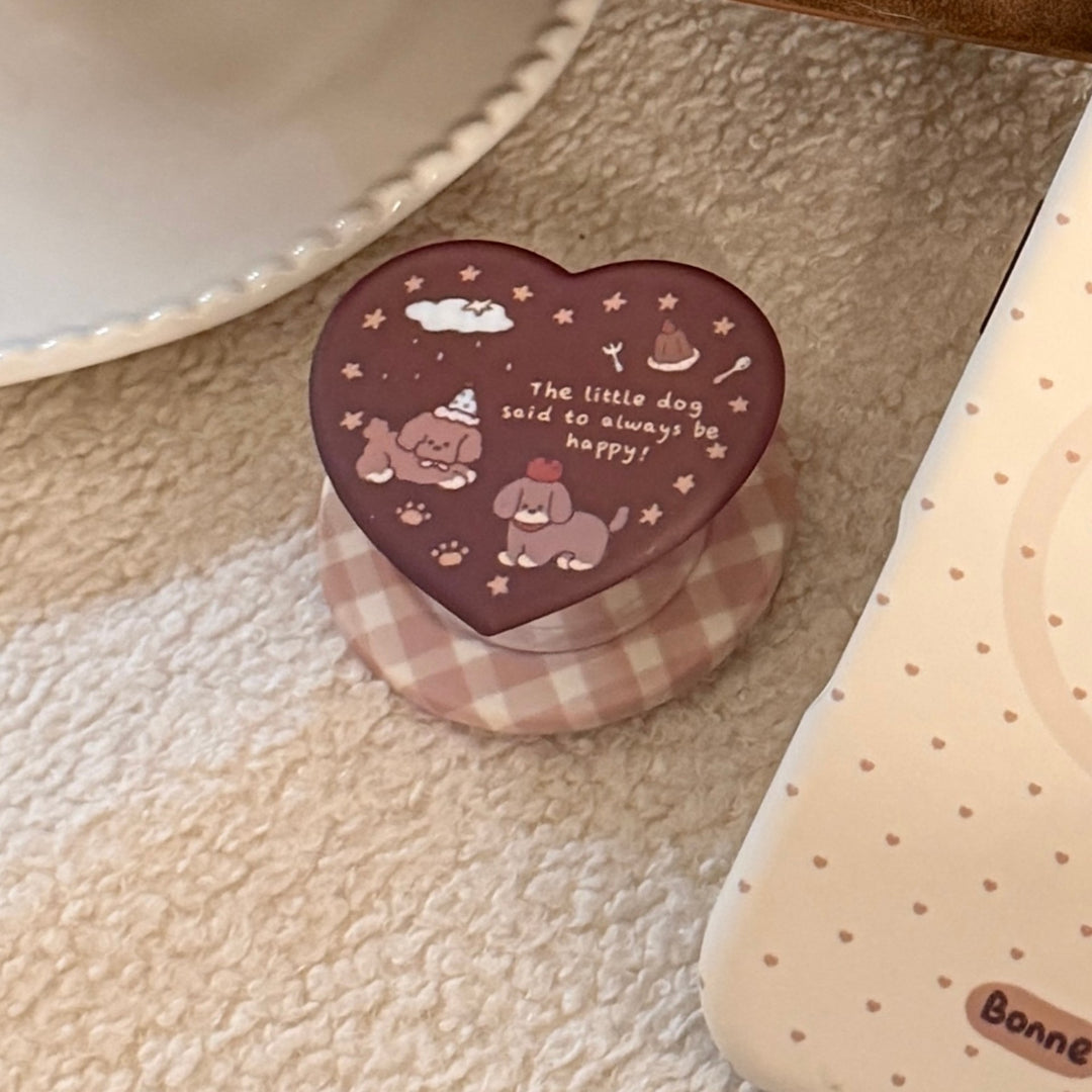 Heart-shaped cosmetic box with cute dog design Bowlift