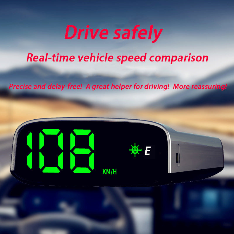 Solar-Powered Windshield Head-Up Display Speedometer With Gps Compass