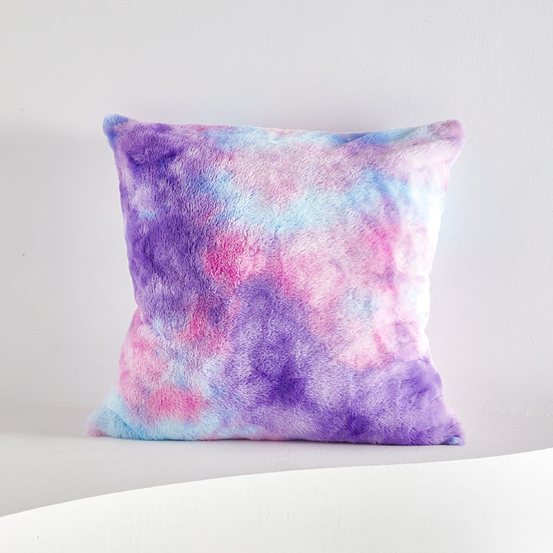 Plush Tie-Dye Decorative Pillow