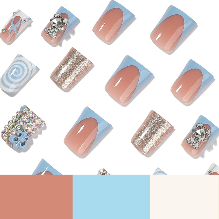 Artful nail art with cute animal motifs and glitter accents Bowlift
