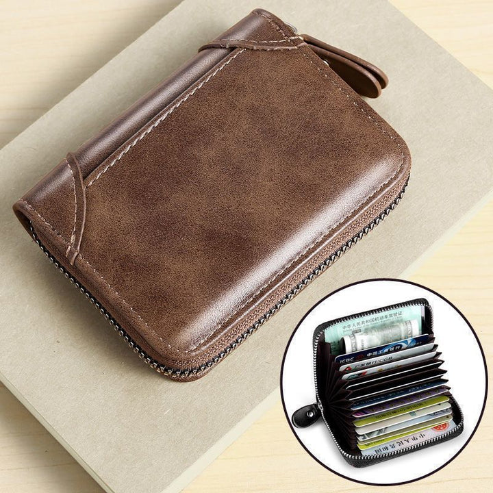 Premium Leather Zippered Wallet Bowlift
