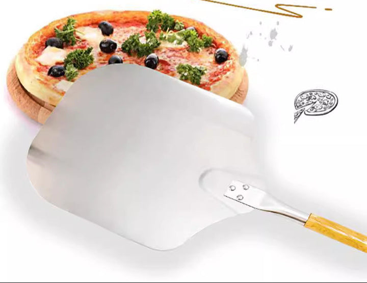 commercial aluminum pizza peel with long wooden handle Bowlift