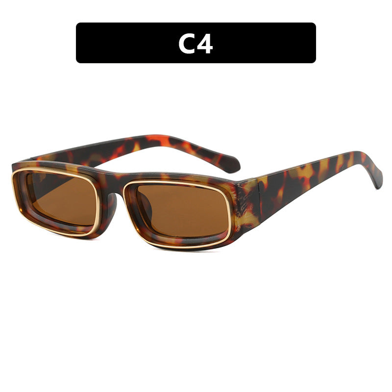 Ladies trendy rectangular sunglasses with elegant color play Bowlift