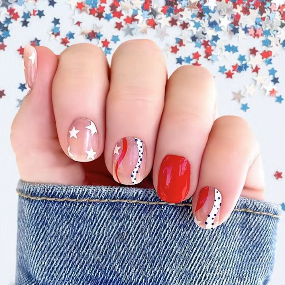 Patriotic Themed Press-On Nail Art Set Bowlift