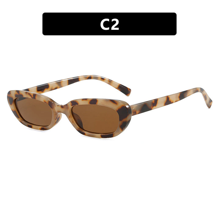Women's trendy cat-eye sunglasses with transparent plastic frame and UV protection Bowlift