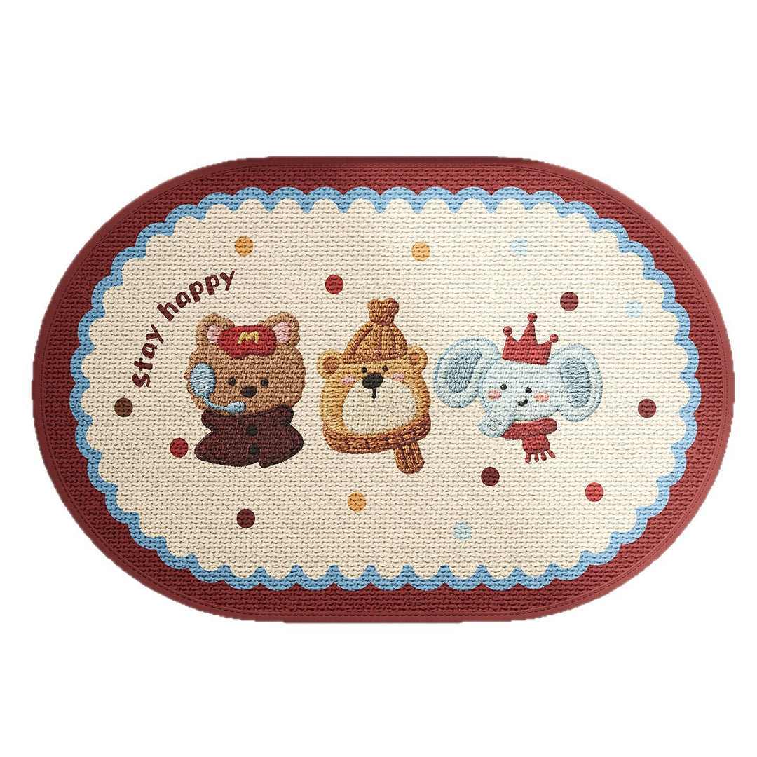 Playful Animal-Themed Welcome Mat Bowlift