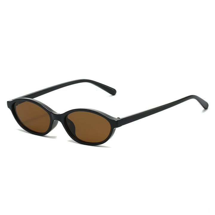 Retro-Inspired Slim Oval Sunglasses Bowlift