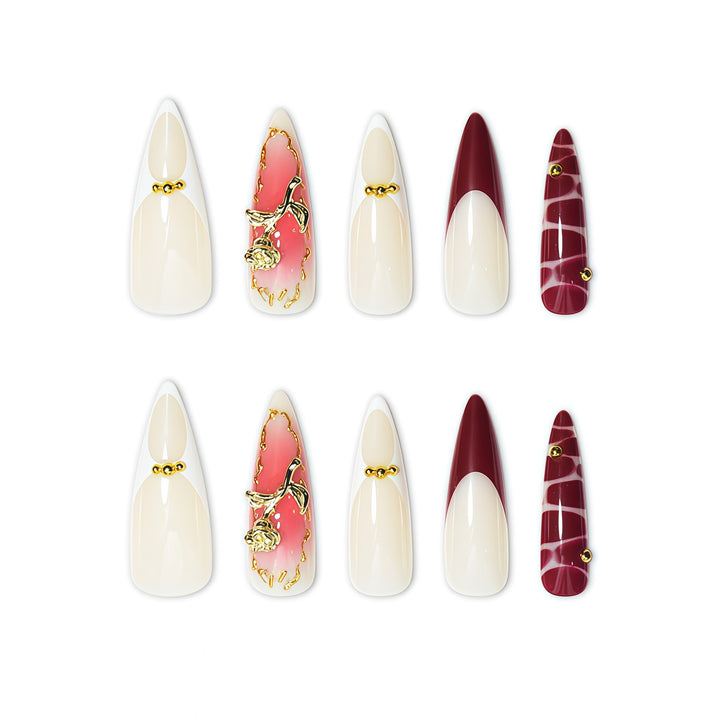 Elegant Decorative Press-On Nail Extensions Bowlift