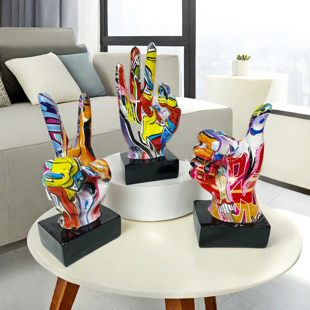 Stylish hand sculptures with colorful design Bowlift