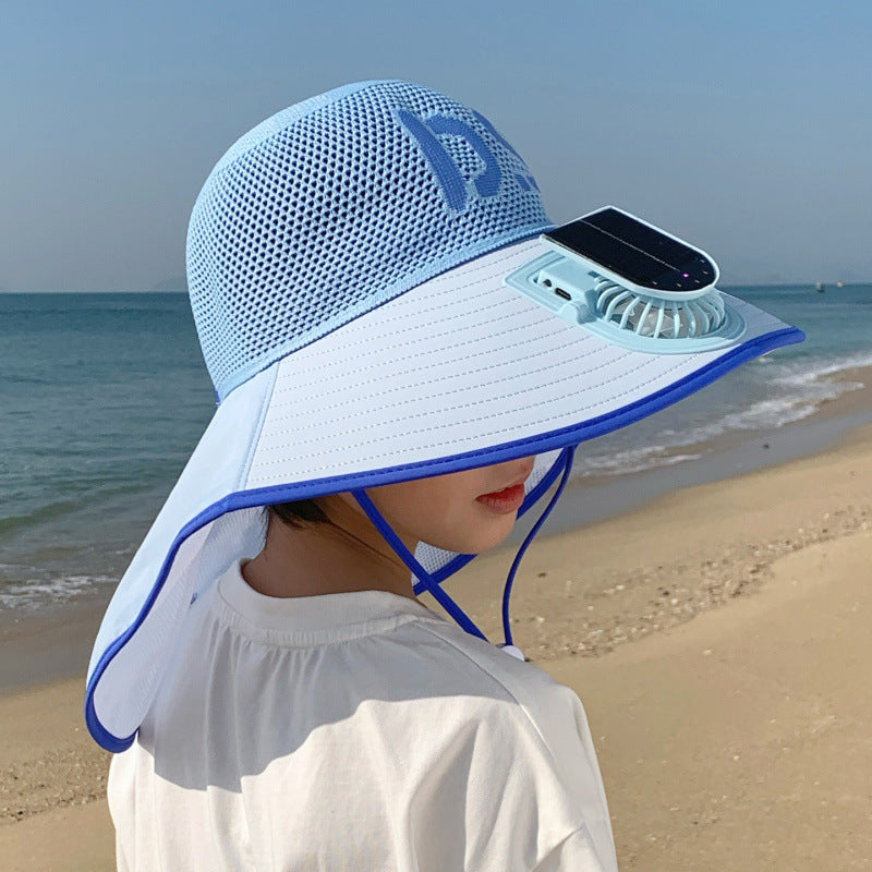 Breathable children sun hat with solar fan and adjustable chin strap Bowlift