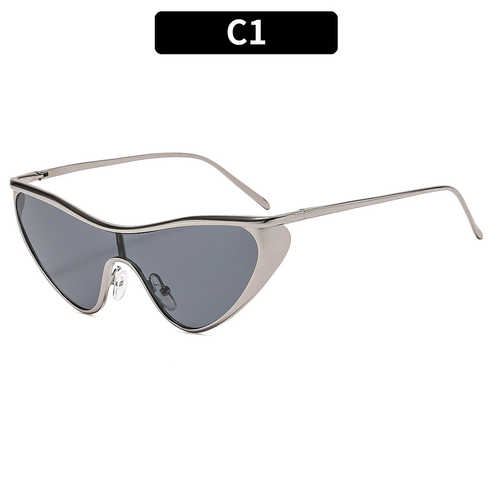 Futuristic Geometric Shield Sunglasses