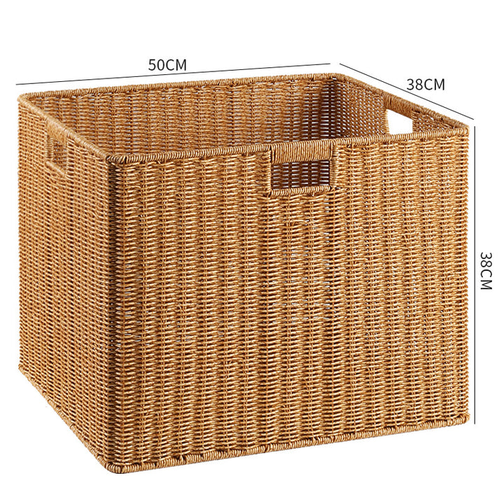 Handcrafted Rectangular Wicker Storage Bin Bowlift