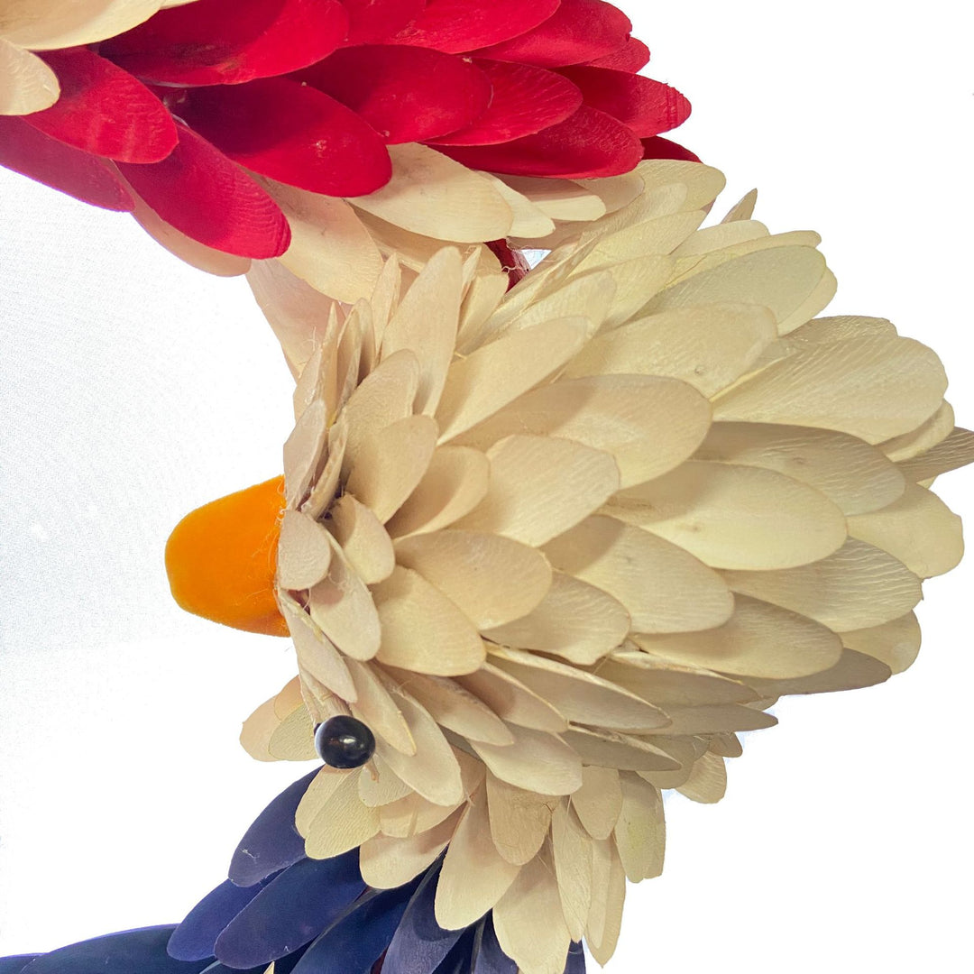 Unisex nan more patriotic door wreath with realistic eagle head and handcrafted wooden feathers Bowlift
