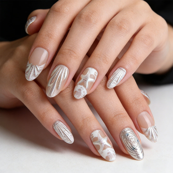 Artistic Ocean-Inspired Gel Nail Design Bowlift