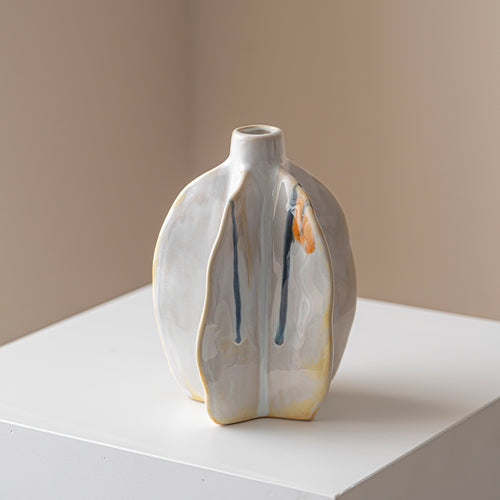 Leaf-inspired Decorative Ceramic Vase