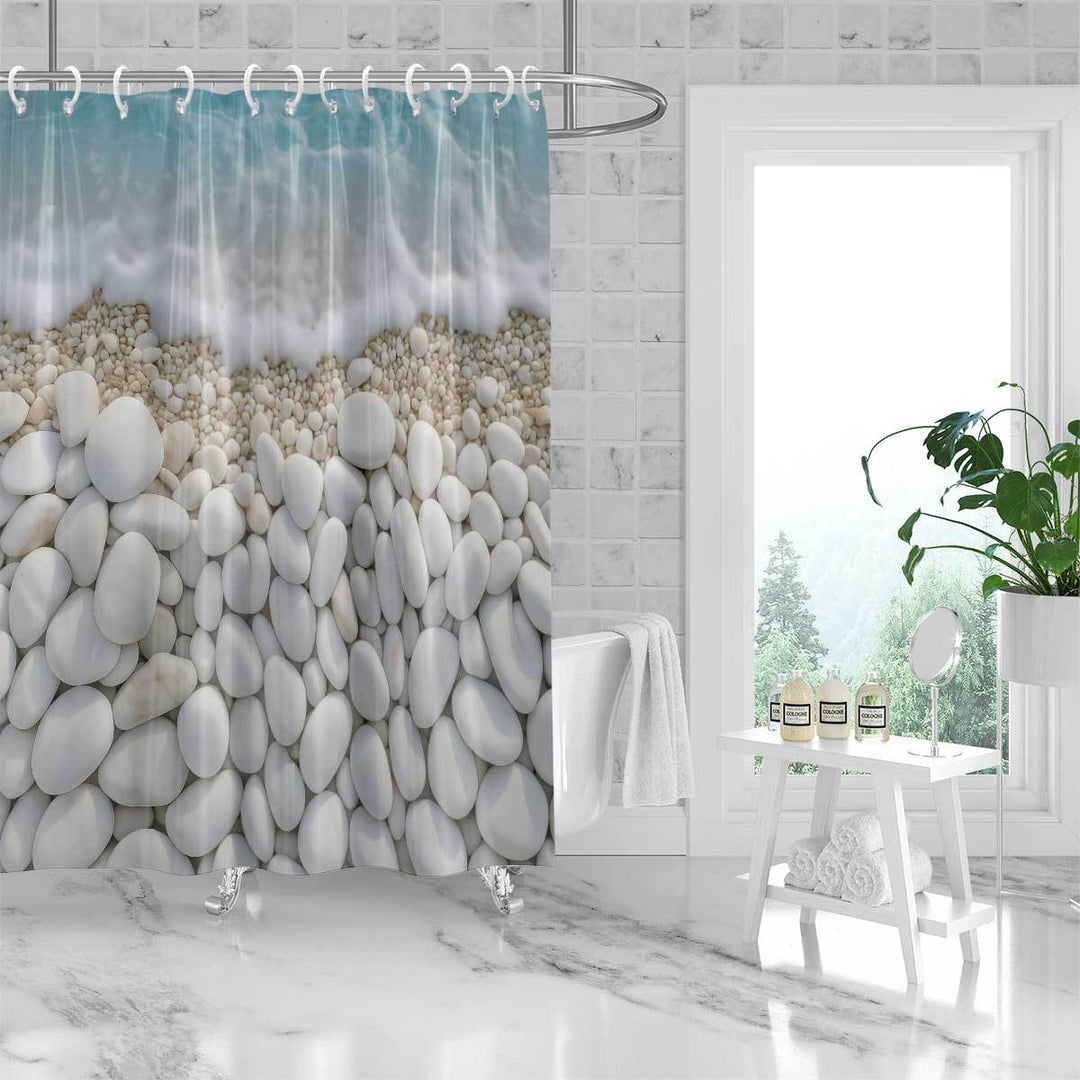 Coastal-Inspired Artistic Shower Curtain Bowlift