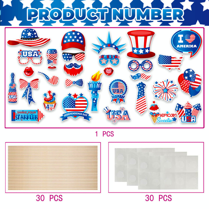 Unisex nan Photo booth props set with wooden sticks and self-adhesive pads Bowlift