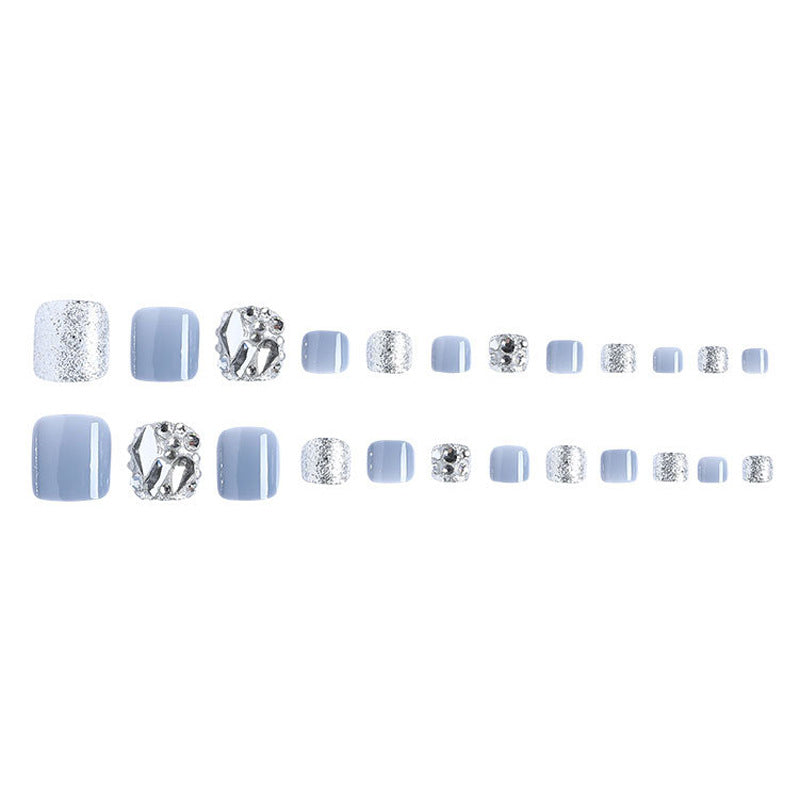 Decorative Rhinestone-Embellished Toe Nail Art Bowlift