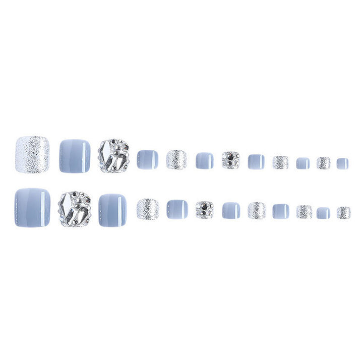 Decorative Rhinestone-Embellished Toe Nail Art Bowlift