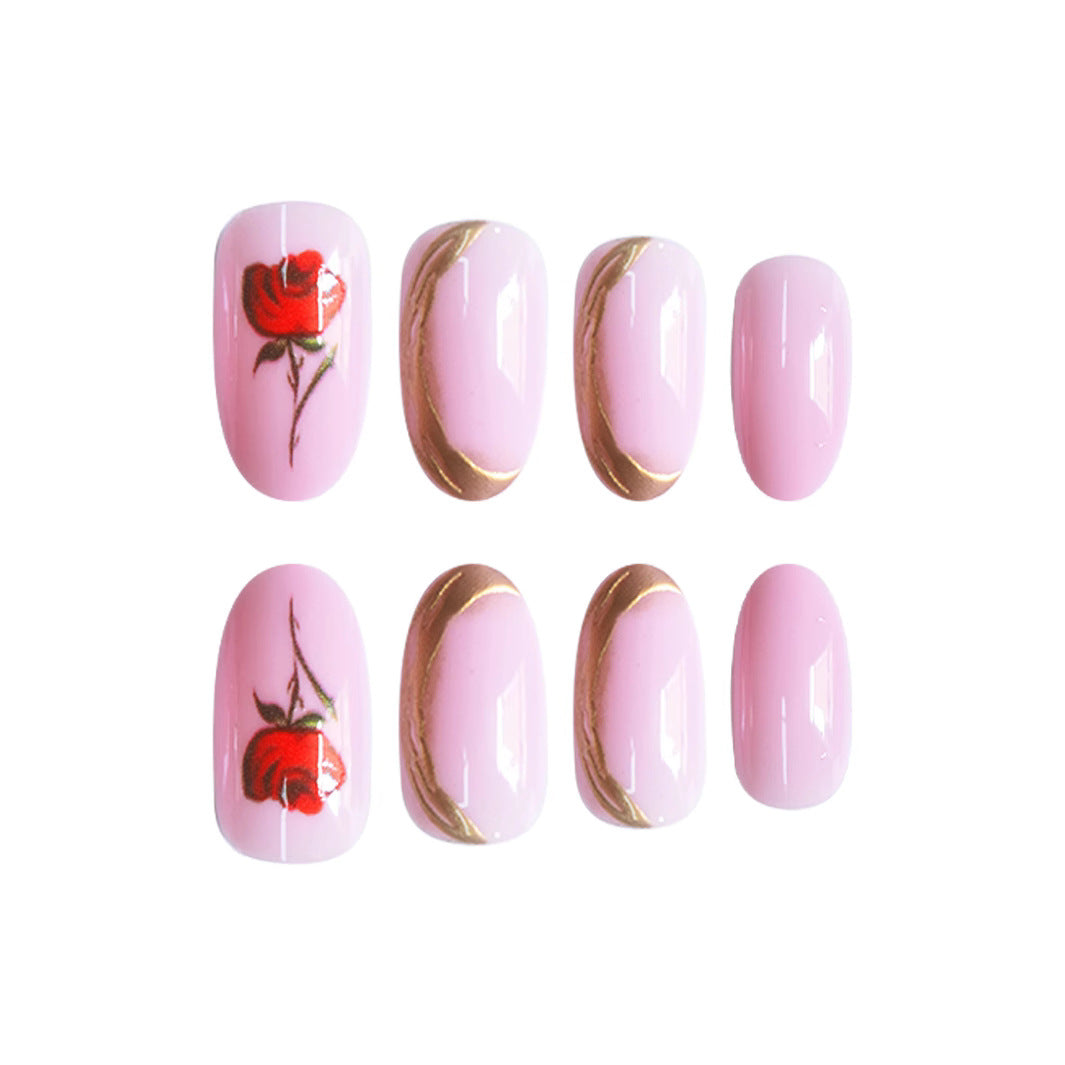 Floral Rose Nail Art Bowlift