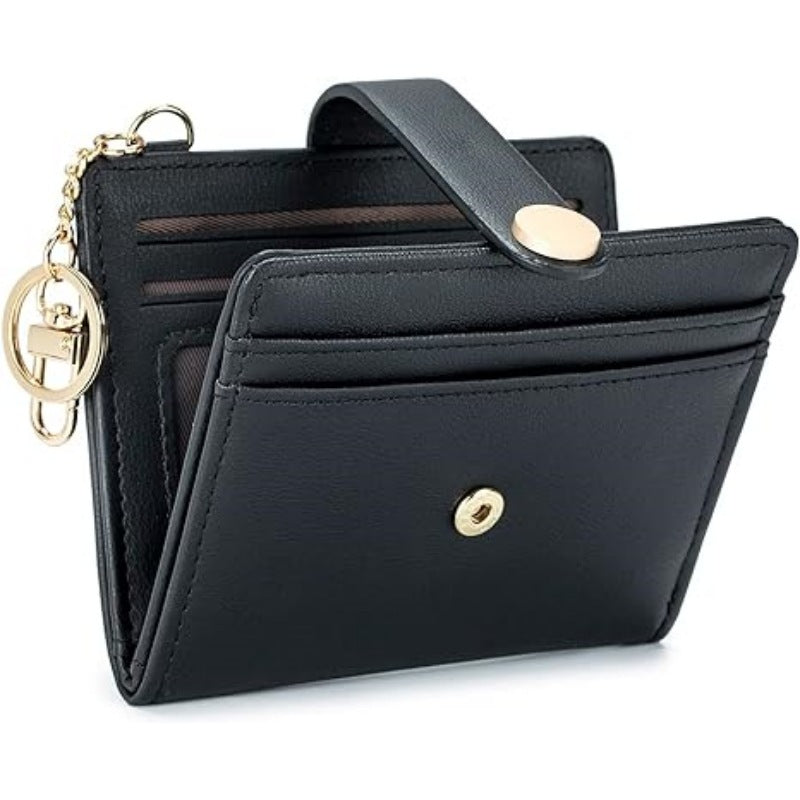 Compact card holder with keychain Bowlift