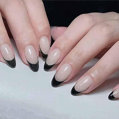 Chic French Tip Press-On Nails Bowlift