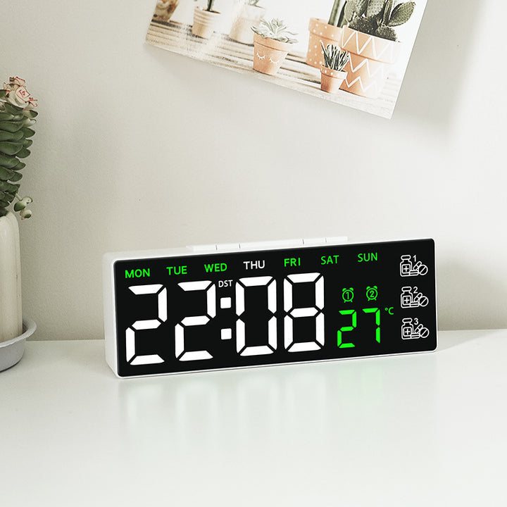 Digital LED desk clock with temperature and day of the week display Bowlift