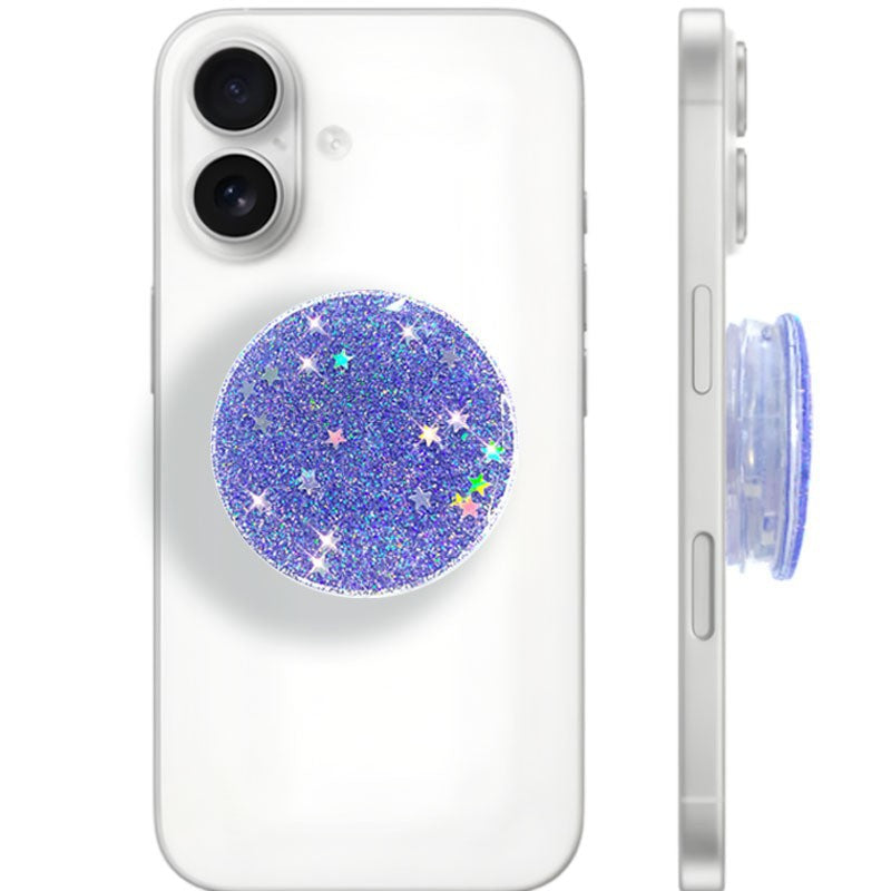 Holographic Glitter Collapsible Phone Grip And Stand